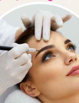 Profesional perfilando cejas con lápiz